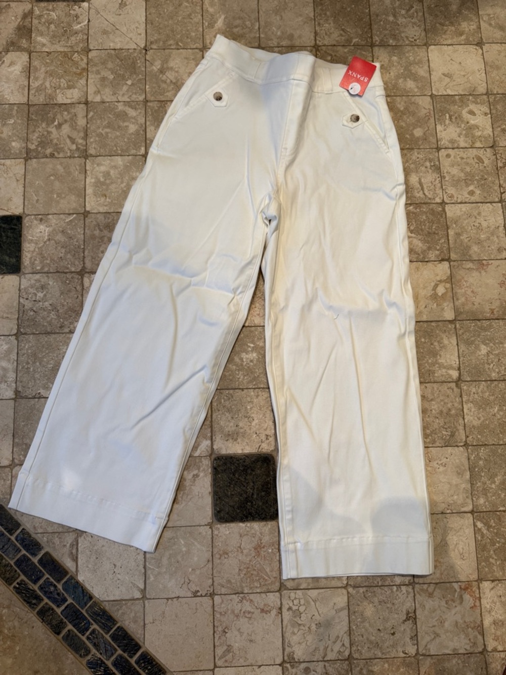SPANX White Wide-Leg Casual Pants